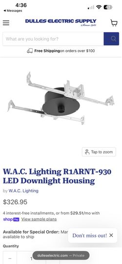 W.A.C. Lighting R1ARNT-930 LED Downlight Housing