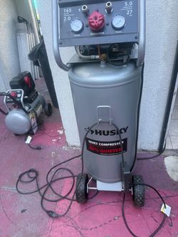 27 Gal.165 PSI Vertical Electric Oil-Free Quiet Auto/Workshop Air Compressor with Dual Gauges and 2-Quick Couplers