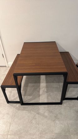Dining room table with benches