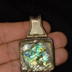 Solid Sterling Silver Huge Piece Of Abiloni 