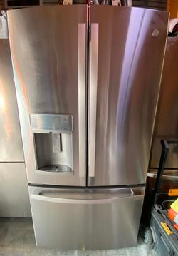 General Electeic refrigerator french doors, stainless steel