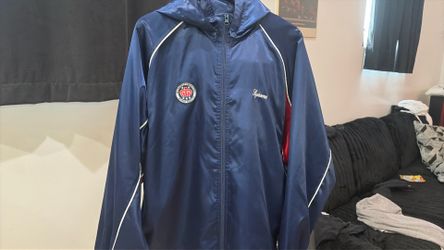 Supreme satin hooded track jacket