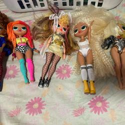 Lot Of 5 Large Lol Dolls With Extras 