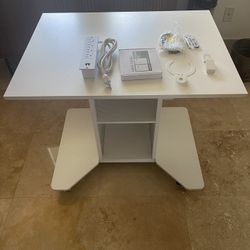 White Rolling Gamer Desk