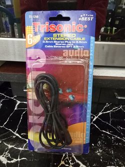Trisonic 3.5mm Audio Extension Cable Stereo Headphone Cord Male to Female NIP