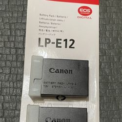 2 Pack Canon LP-E12 Battery for EOS DSLR Cameras