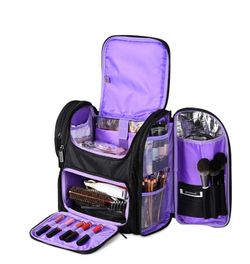 Byootique Pro Artist Makeup Barber Bag Backpack Travel - Purple - Independence Day Sale