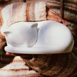 Cat Urn, Black Resin, Sleeping Kitty Pet Memorial Keepsake Funeral Urn for Cats Ashes