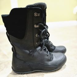 The North Face Women's Black Leather Purna Luxe Winter Snow Boots, Size 8.5