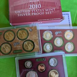 2010 US Silver Proof Set 14 Coin Set OGP