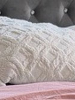 White Textured Decorative Throw Pillow