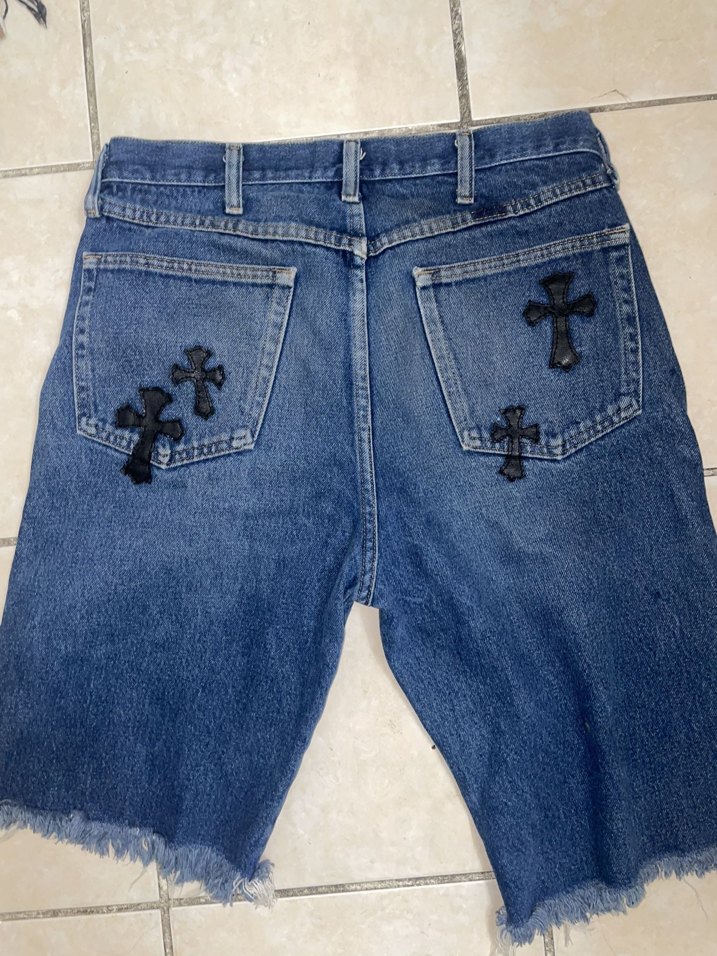 custom chrome hearts jorts
