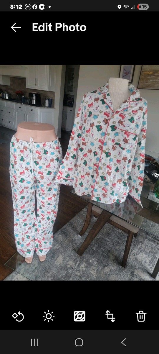 Womens Size XXL Shirt & pant Holiday Pajama Set. 100% Cotton. Wondershop