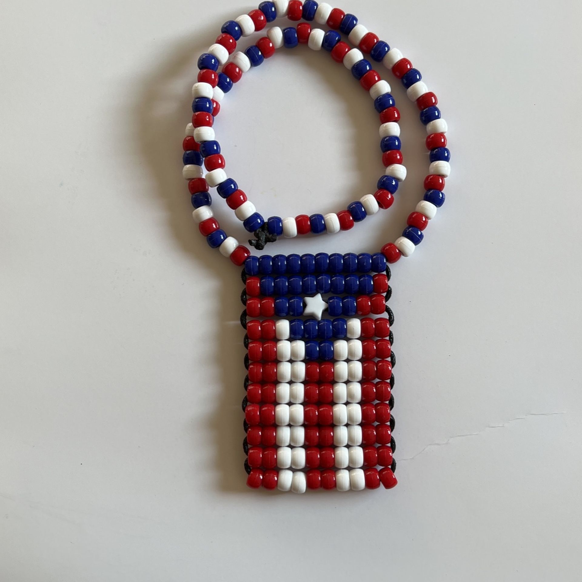 Puerto Rico BORICUA Beaded Flag Necklace Available In Colombia , Panama ,Honduras Message me with the flag Necklace you want