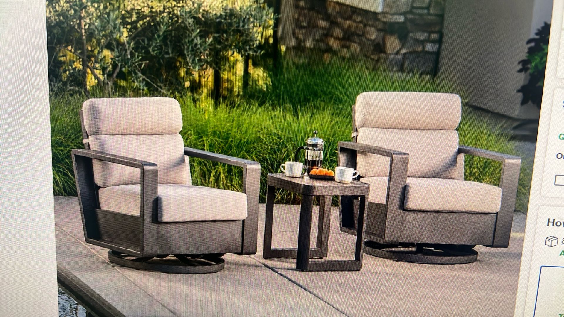Sun Villa Alden 3 Piece Outdoor Patio Set $750