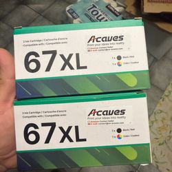 2-Pack 67XL Ink Cartridges (Black & Color) – New Sealed – HP Compatible