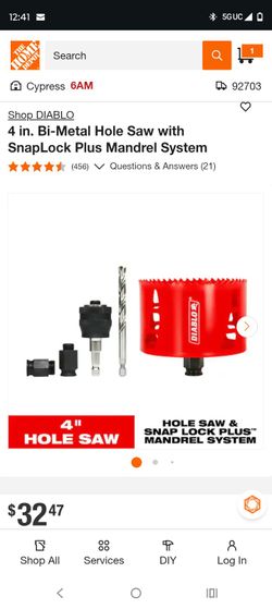 Diablo 4" inch Hole Saw Kit