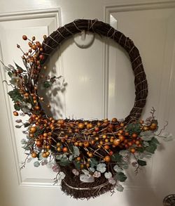 Door Wreath With Basket