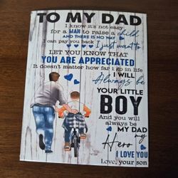 "To My Dad" 8x10 Handmade Canvas Art – Framed Gift Idea
