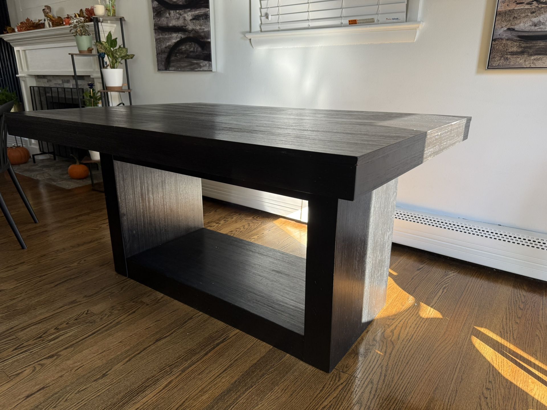 Extendable Black Dining Table — Seats 10+ — Great Condition