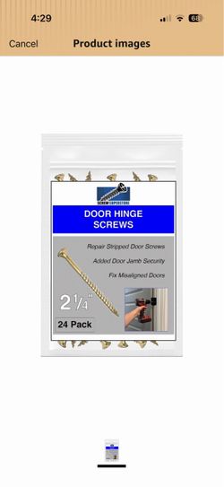 Door Hinge Screws #9 x 2-1/4 in - Steel, 24 Pack (Polished Brass) Extra-long, reach through the jamb into the wall stud, fixes sagging doors and loose