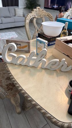 Gather Wood Word Sign Decor