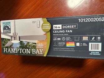 Hampton Bay Dorsey 36-Inch Ceiling Fan Brushed Nickel