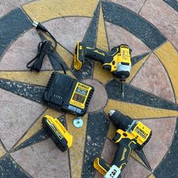 DEWALT 20V MAX Cordless Drill/Impact 2 Tool Combo Kit with (1) 20V 2Ah Batteries, Charger, 