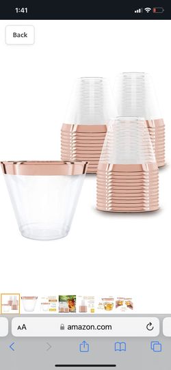 Rose Gold Plastic Tumbler Cups  9 oz
