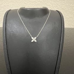 Cubic Zirconia Flower Necklace 