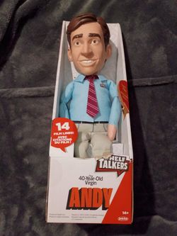 Andy The 40-year-old Virgin Andy Stitzer Talking Plush Figure Size: 12 inches Tall Pull string. 14+ film lines