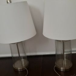 2 Matching Glass Lamps Firm Price!!!!!!!