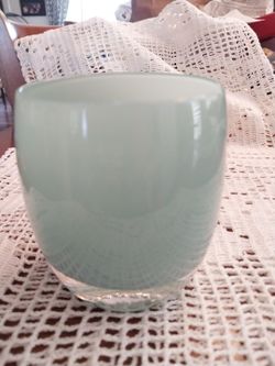 Glassybaby celadon votive holder