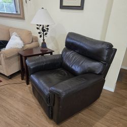 Wall-away Leather recliner. Very comfortable. 