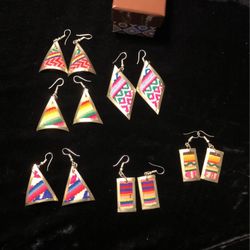 Bolivian Handmade Earrings 6pr