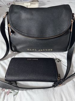 Marc Jacobs Black Leather Crossbody Bag and Wallet Set