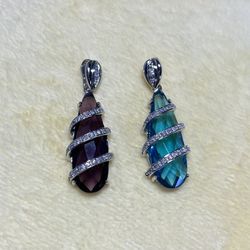 925 Sterling Silver with crystal pendant 