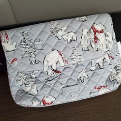 Quilted Bear Vera Bradley Cosmetic Bag W Seperate Brush Storage, New