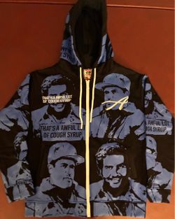 That's A Awful Lot Of Cough Syrup x Asaali Full-Zip Hoodie Blue / Black – Size Medium