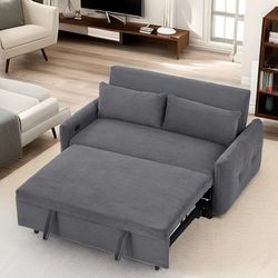 Isel 57'' Sofa Bed Sleeper Loveseat with USB Port and Two Pillows