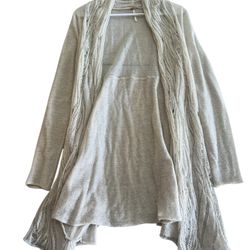 Free People Sized Small Cream Laced Shawl 