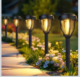 Deraysion 12 Pack Solar Lights Outdoor, Solar Pathway Lights Auto On/Off Waterproof Garden Landscape Lighting for Path, Yard, Walkway, Driveway Decor