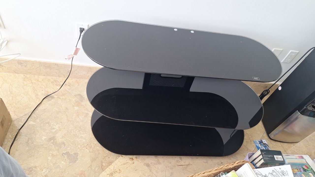 AVF Black Glass 3-Tier TV Stand / Media Console