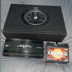 Kicker comp, skar 500w amp & extra aux battery 