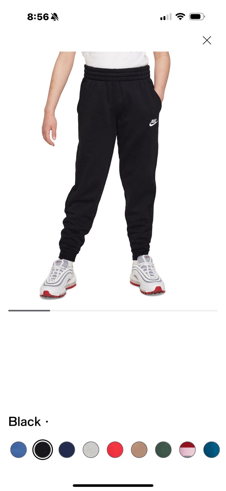 Nike Boys and Girls Club Fleece Jogger Pants Black-Medium