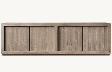 RESTORATION HARDWARE DRIFTED RECLAIMED GREY OAK MEDIA CONSOLE