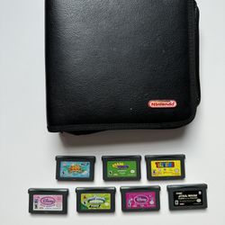 Gameboy Advance Carrying Case + 7 Gameboy Games