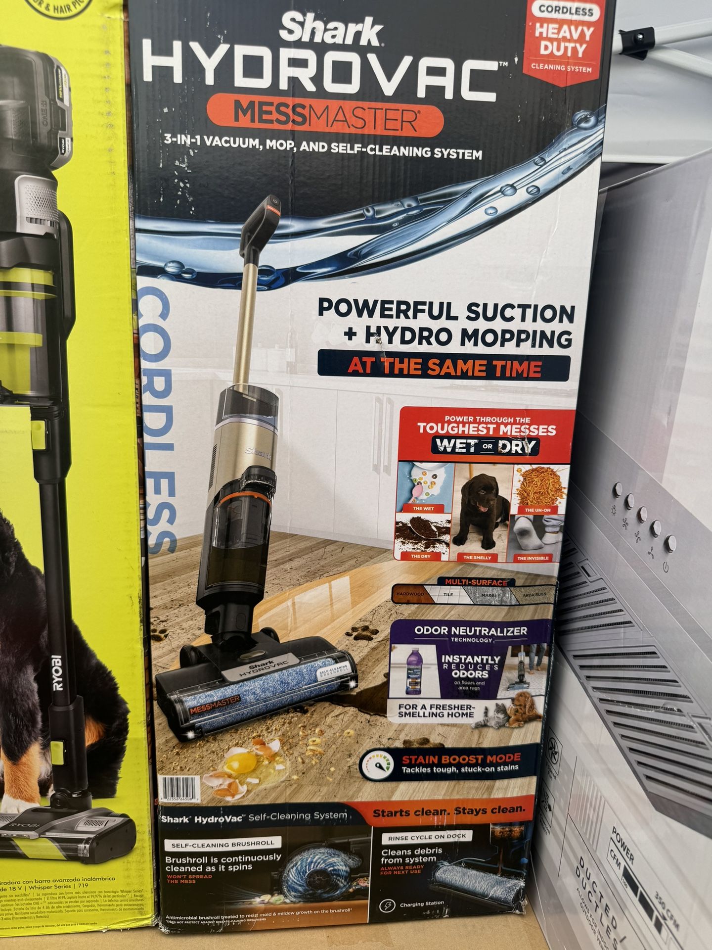 Shark HydroVac MessMaster 3-in-1 Cleaner Bagless, Cordless, Washable Filter, Stick Vacuum for Hard Floor and Area Rugs in Blue