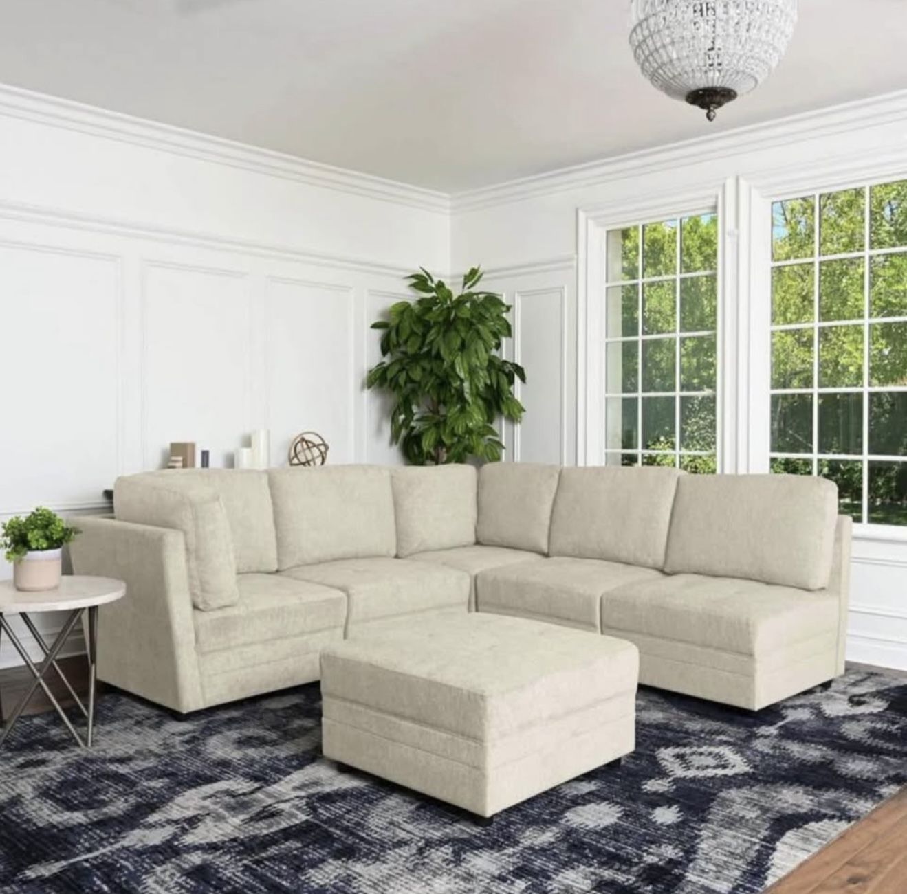 6 Piece Fabric Modular Sectional, New In Box