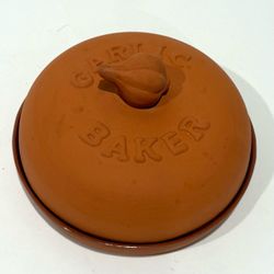 Vintage Terracotta Garlic Baker with Lid